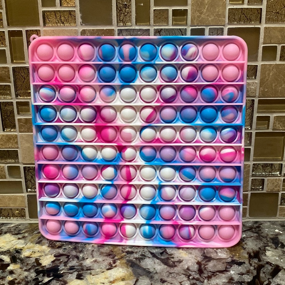 Pop it, pink. Blue, white, purple,